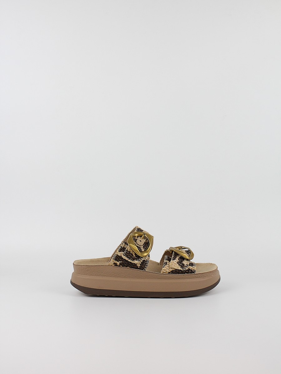 Γυναικεία Σανδάλια Fantasy Sandals S1121 Abeba Africana Καφέ