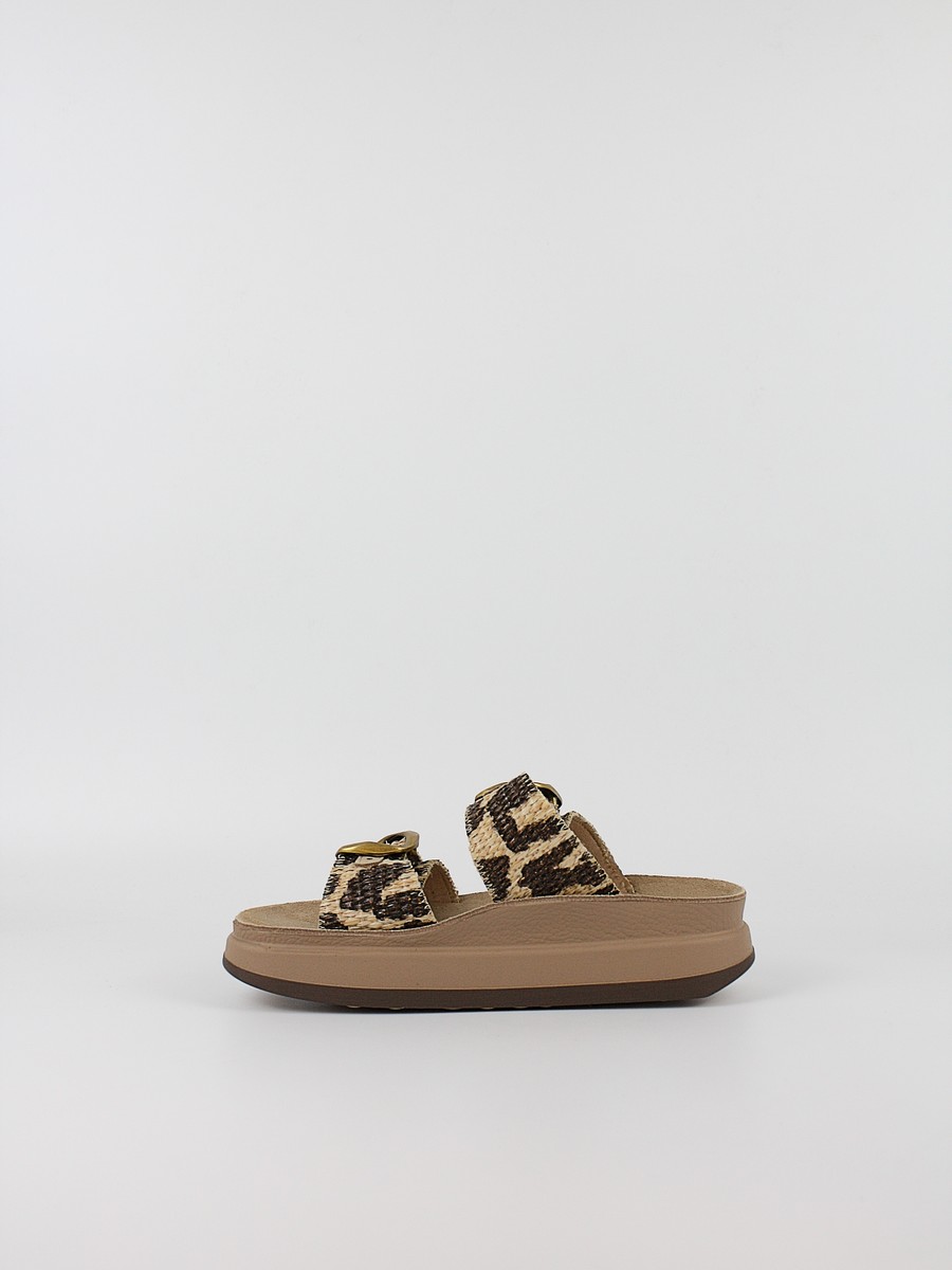 Γυναικεία Σανδάλια Fantasy Sandals S1121 Abeba Africana Καφέ