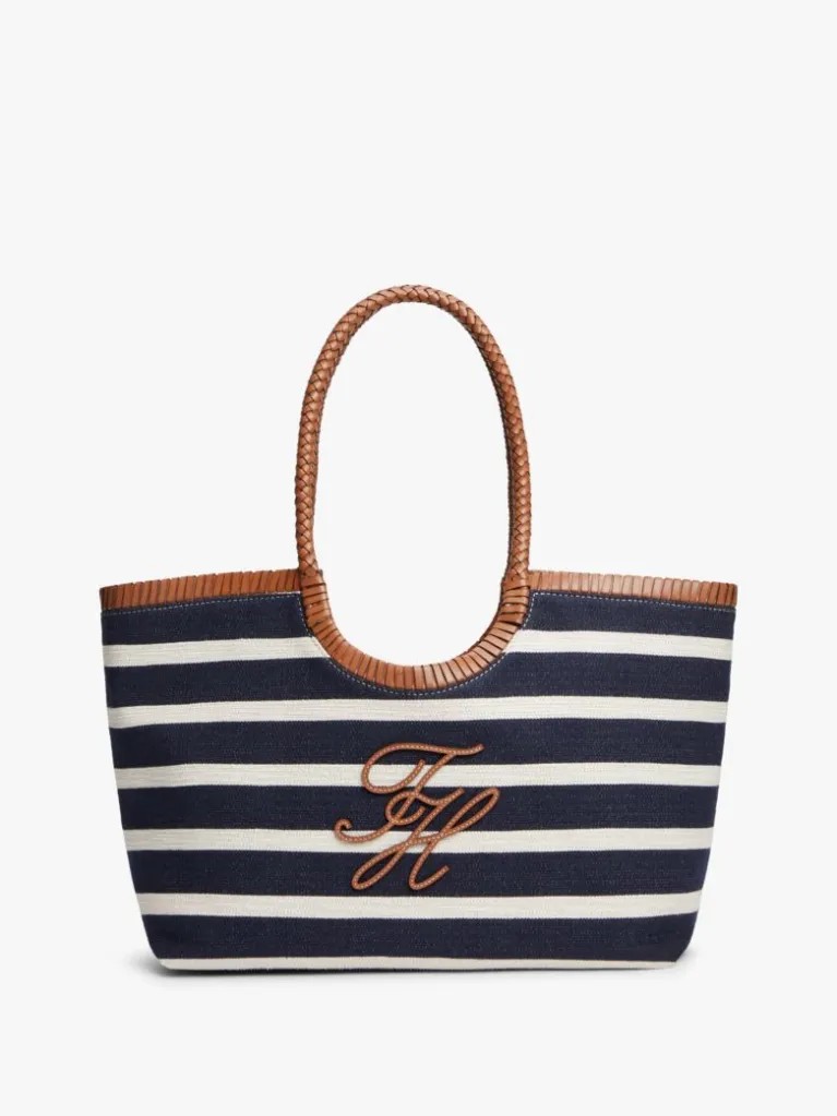Γυναικεία Τσάντα Tommy Hilfiger Th Elevated Summer Tote Stripe AW0AW18400-0GY Μπλε