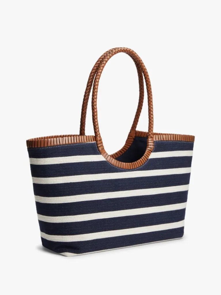 Γυναικεία Τσάντα Tommy Hilfiger Th Elevated Summer Tote Stripe AW0AW18400-0GY Μπλε
