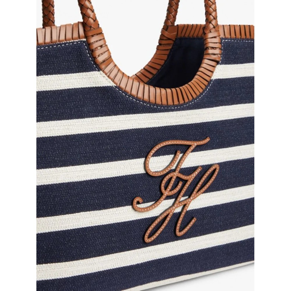 Γυναικεία Τσάντα Tommy Hilfiger Th Elevated Summer Tote Stripe AW0AW18400-0GY Μπλε