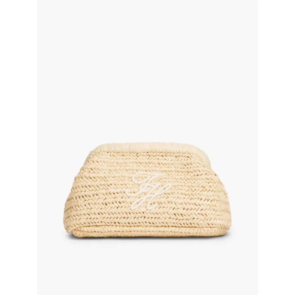 Γυναικεία Τσάντα Tommy Hilfiger Th Elevated Summer Clutch Rafia AW0AW18627-0F4 Μπεζ