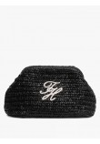 Γυναικεία Τσάντα Tommy Hilfiger Th Elevated Summer Clutch Rafia AW0AW18627-0GJ Μαύρη