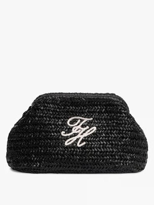 Γυναικεία Τσάντα Tommy Hilfiger Th Elevated Summer Clutch Rafia AW0AW18627-0GJ Μαύρη