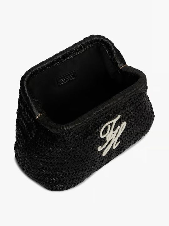 Γυναικεία Τσάντα Tommy Hilfiger Th Elevated Summer Clutch Rafia AW0AW18627-0GJ Μαύρη