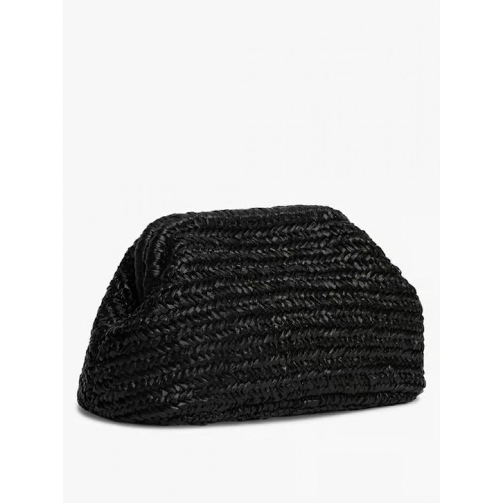 Γυναικεία Τσάντα Tommy Hilfiger Th Elevated Summer Clutch Rafia AW0AW18627-0GJ Μαύρη