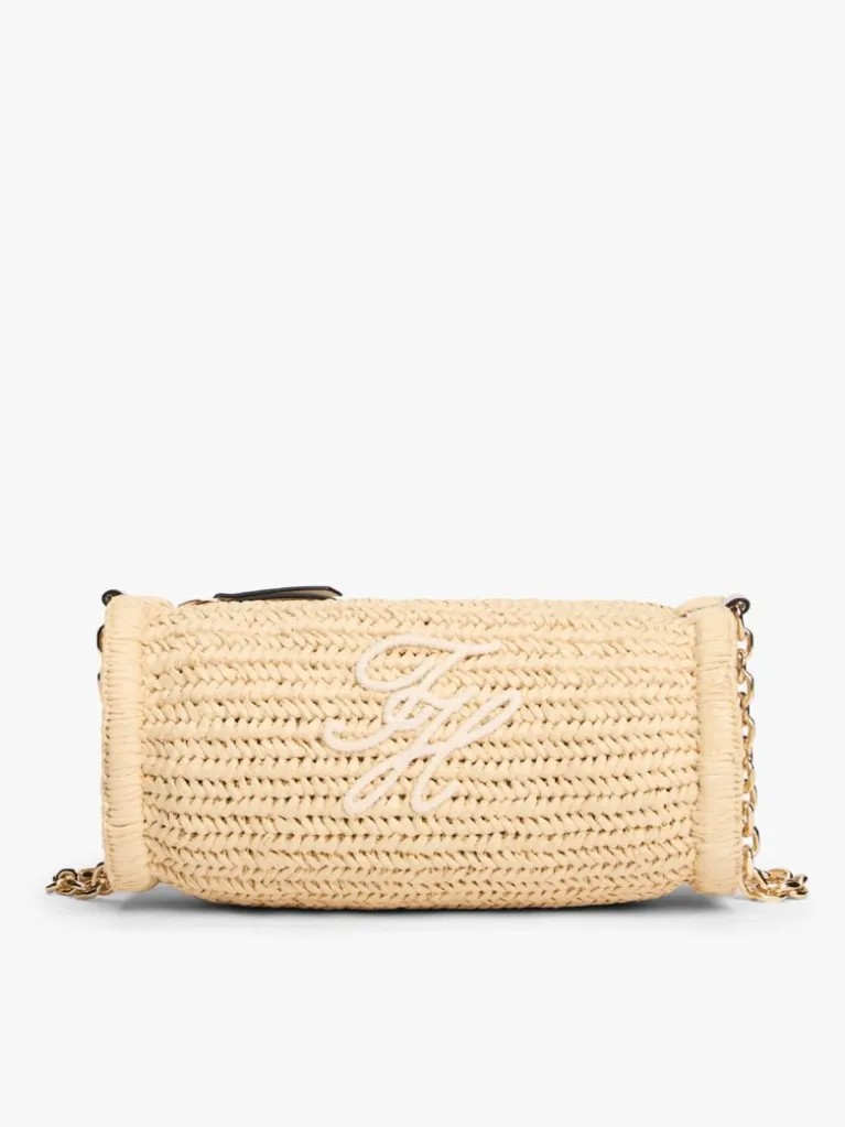 Γυναικεία Τσάντα Tommy Hilfiger Th Elevated Summer Chain Bag Rafia AW0AW18628-0F4 Μπεζ