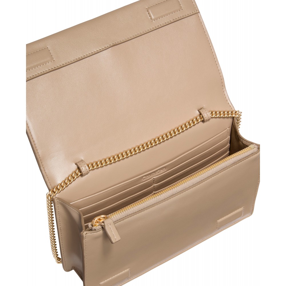 Γυναικείο Πορτοφόλι Calvin Klein Ck Wallet On Chain LV04F3319G-VFU Μπεζ
