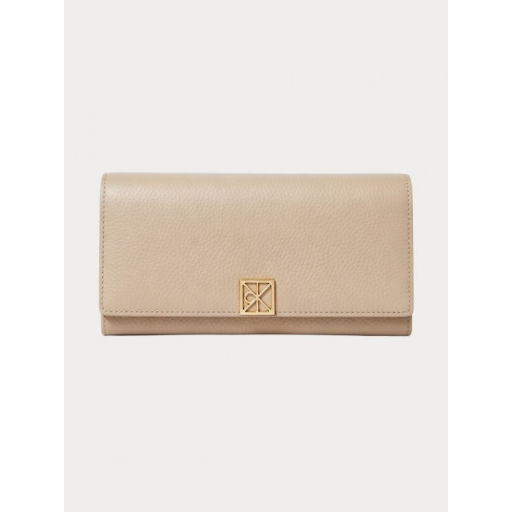 Γυναικεία Τσάντα Calvin Klein Emblem Hw Pebble Long Bifolb LV04F1129G-VFU Μπεζ