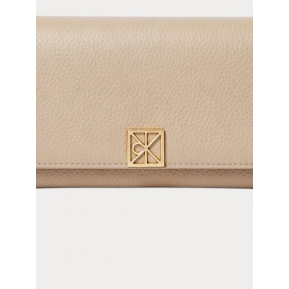Γυναικεία Τσάντα Calvin Klein Emblem Hw Pebble Long Bifolb LV04F1129G-VFU Μπεζ