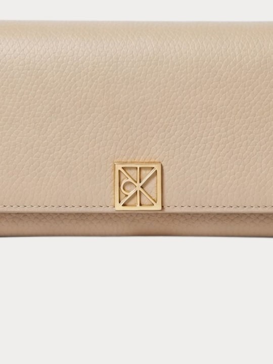 Γυναικεία Τσάντα Calvin Klein Emblem Hw Pebble Long Bifolb LV04F1129G-VFU Μπεζ