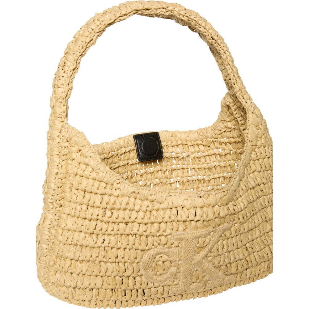 Γυναικεία Τσάντα Calvin Klein Bold Ck Raffia Sm Shoulder Bag LV04F3449G-0EI Μπεζ