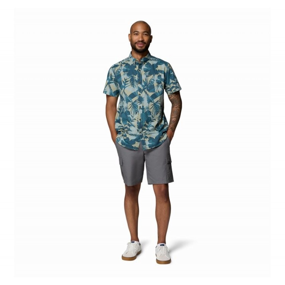 Ανδρικό Πουκάμισο Columbia Rapid Rivers Printed Short Sleeve Shirt 1768931-435 Πετρόλ
