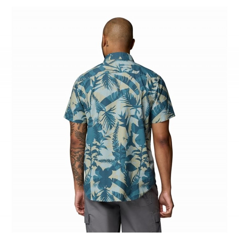 Ανδρικό Πουκάμισο Columbia Rapid Rivers Printed Short Sleeve Shirt 1768931-435 Πετρόλ