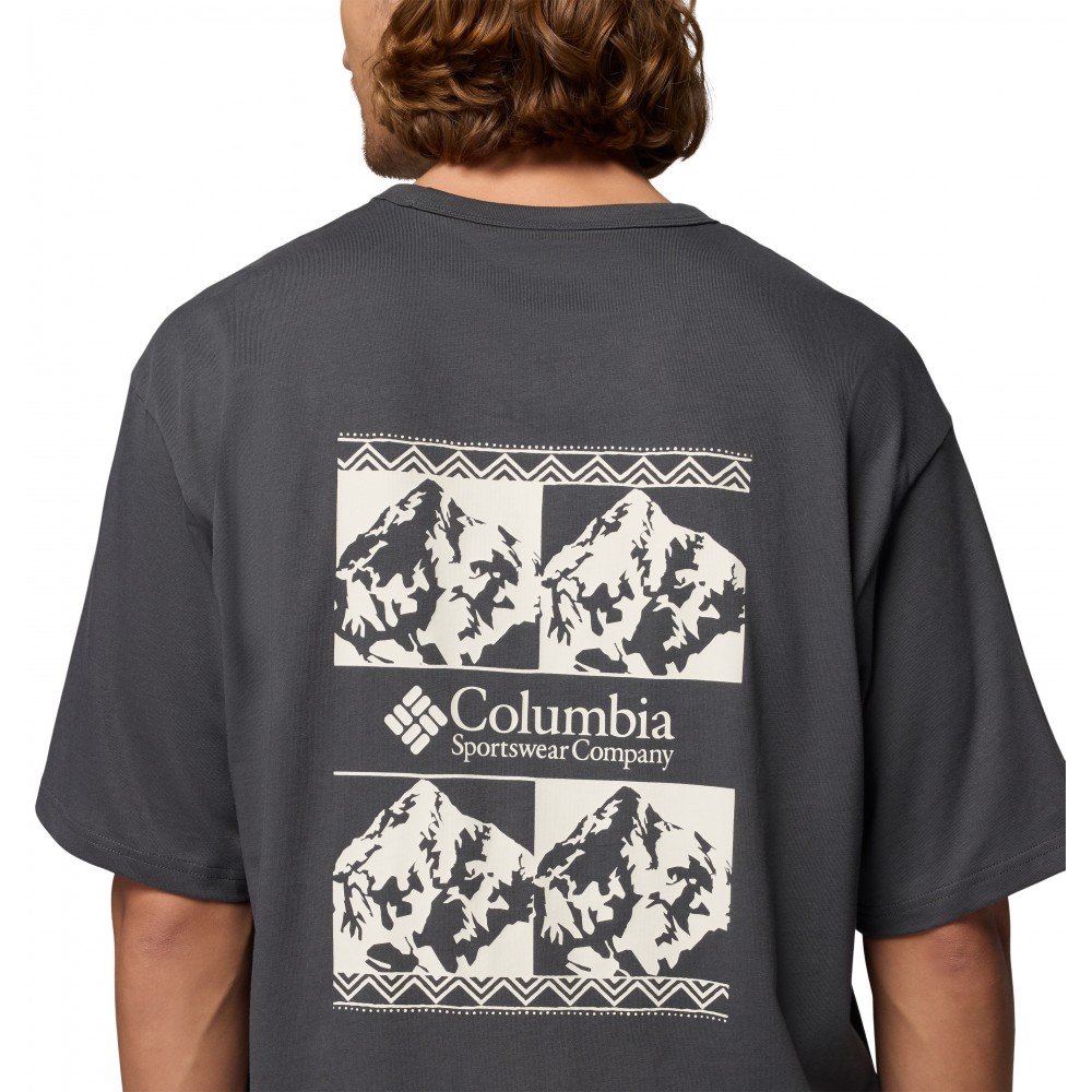 Men's Columbia CSC™ Heavyweight Iconic Tee 2155061-013 Shark, Repeated Peaks