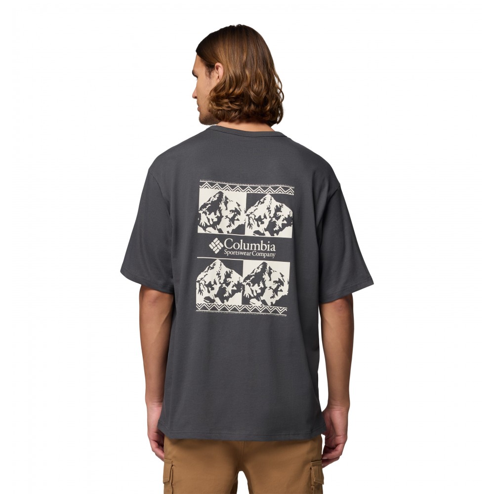 Men's Columbia CSC™ Heavyweight Iconic Tee 2155061-013 Shark, Repeated Peaks
