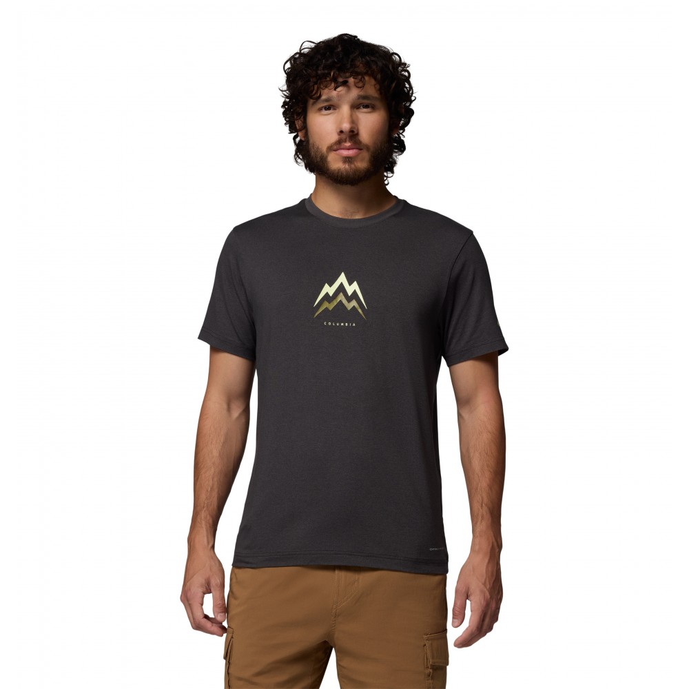 Men's Columbia Parsons Point™ SS Graphic Tee 2165071-010 Black Heather, Pointed Peaks