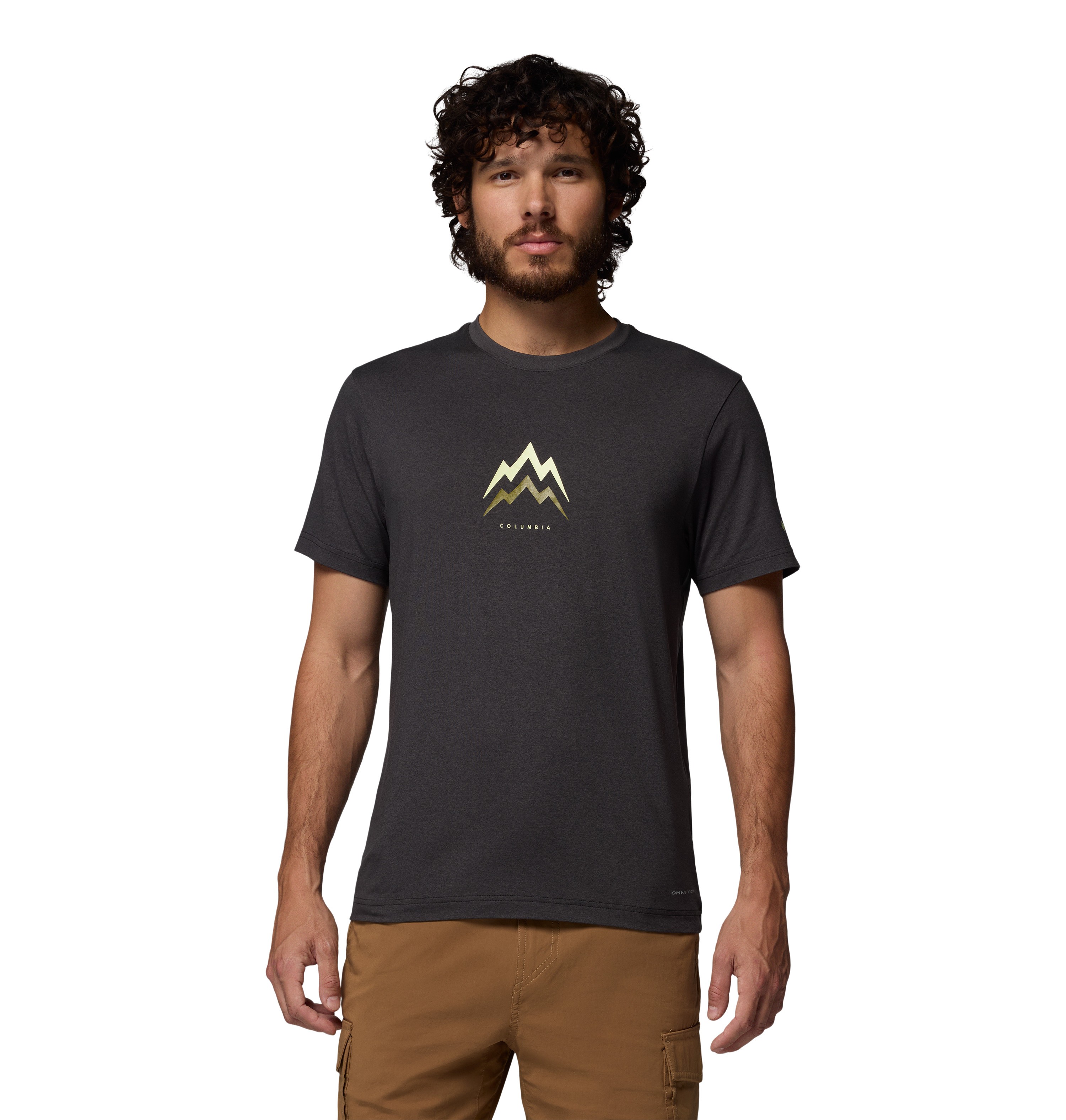 Men's Columbia Parsons Point™ SS Graphic Tee 2165071-010 Black Heather, Pointed Peaks
