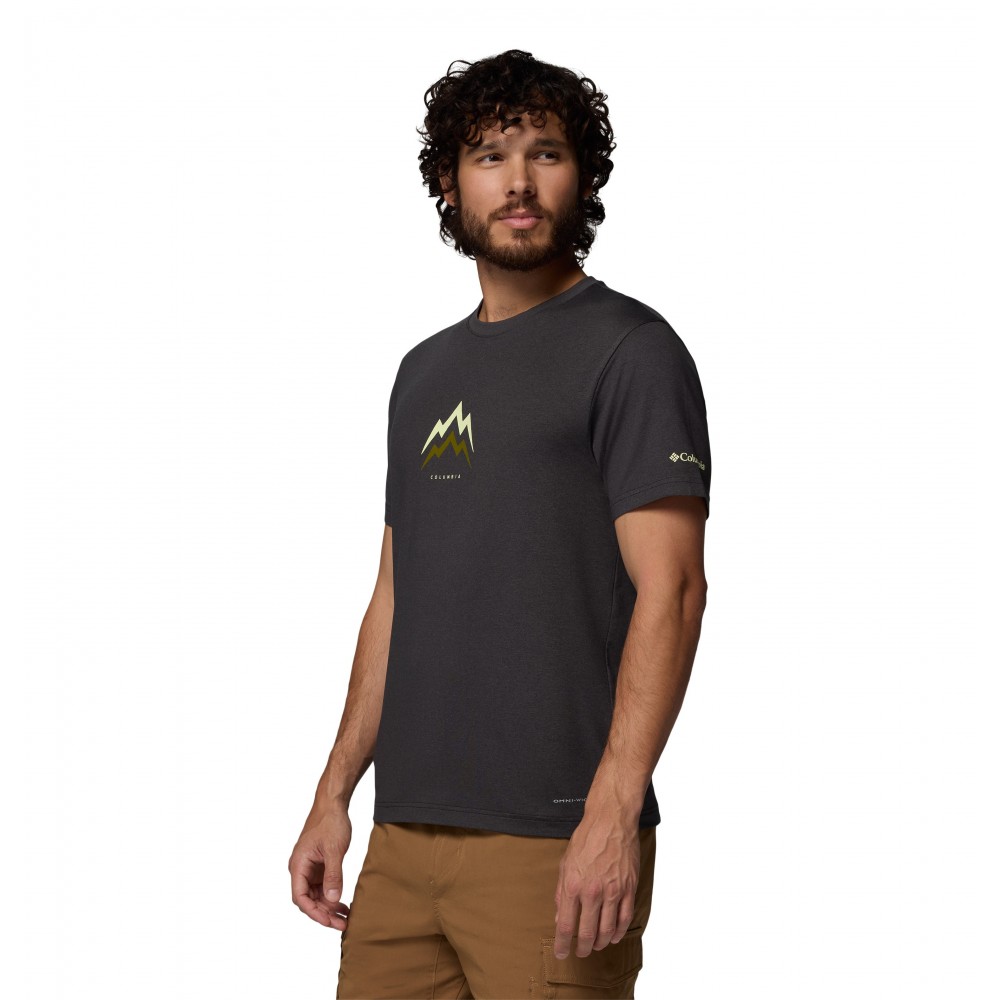 Men's Columbia Parsons Point™ SS Graphic Tee 2165071-010 Black Heather, Pointed Peaks