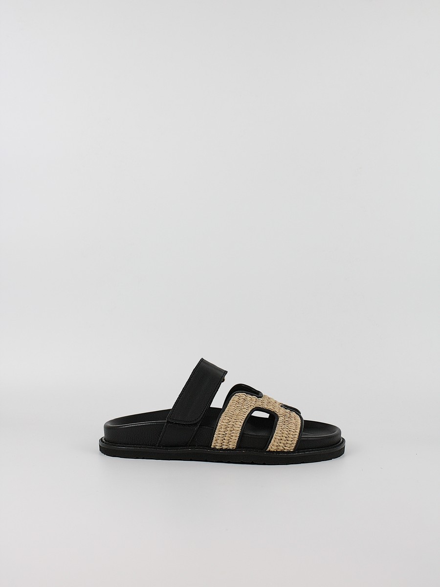 Γυναικεία Σανδάλια Komis-Komis E26 Black_raffia_n