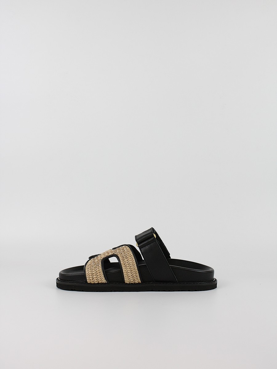 Γυναικεία Σανδάλια Komis-Komis E26 Black_raffia_n