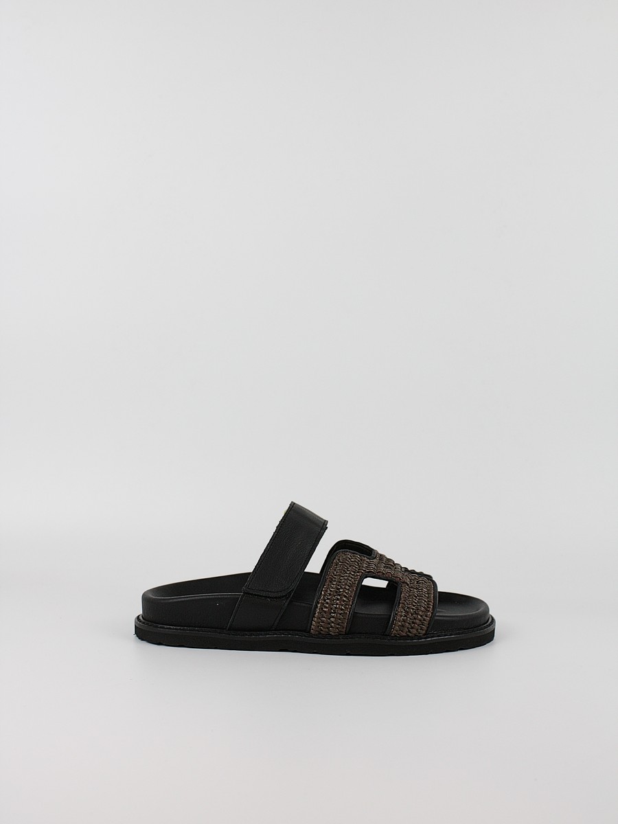 Γυναικεία Σανδάλια Komis-Komis E26 Black_raffia_b