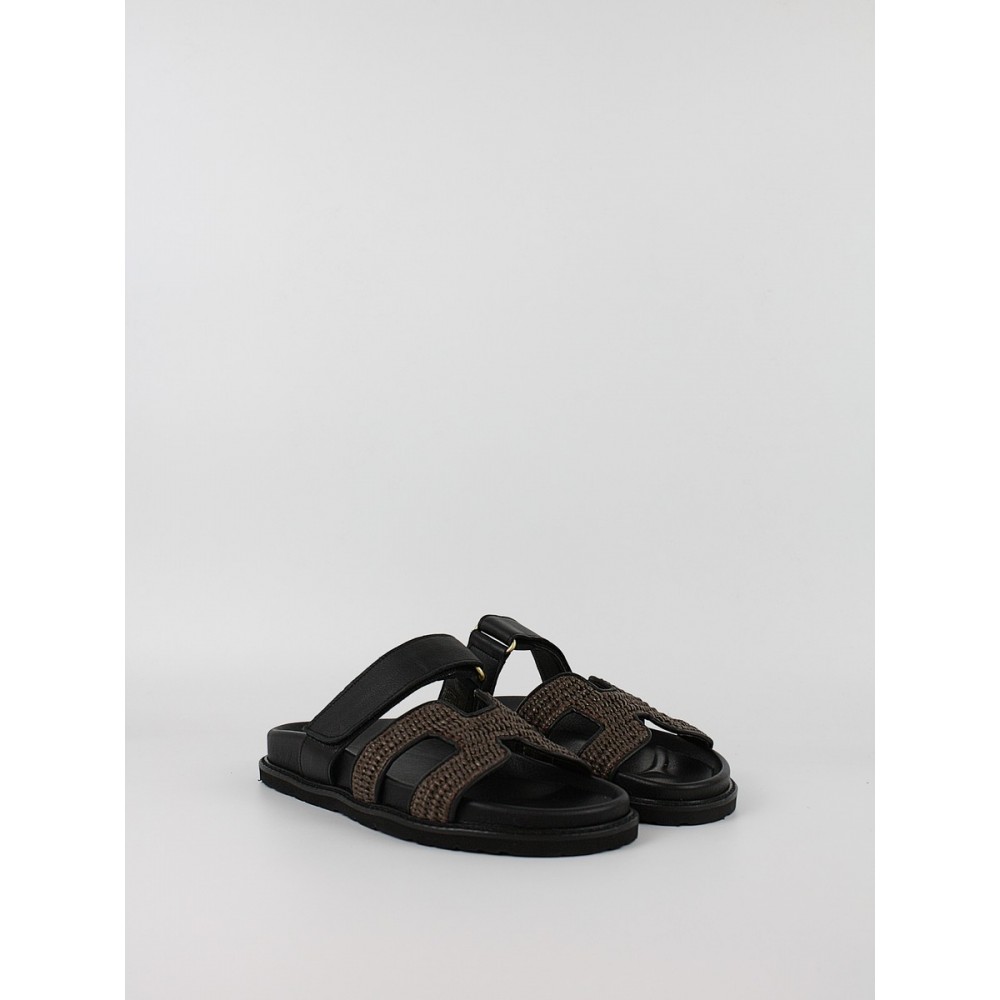 Γυναικεία Σανδάλια Komis-Komis E26 Black_raffia_b
