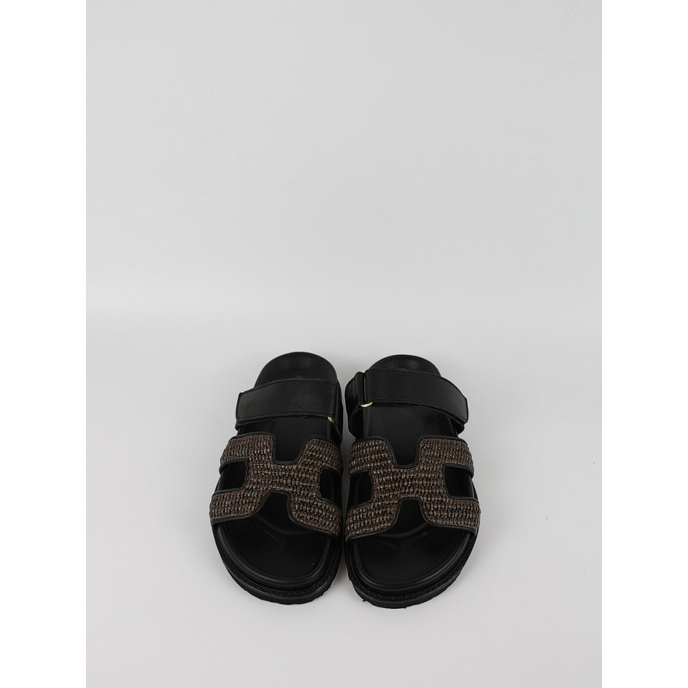 Γυναικεία Σανδάλια Komis-Komis E26 Black_raffia_b