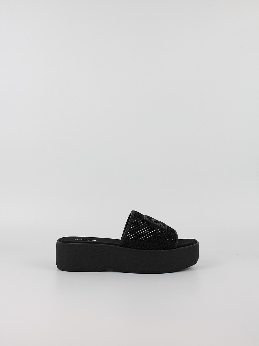 Γυναικεία Σανδάλια Calvin KLein Flatform Sandal Mesh HW0HW02877-0GJ Μαύρο