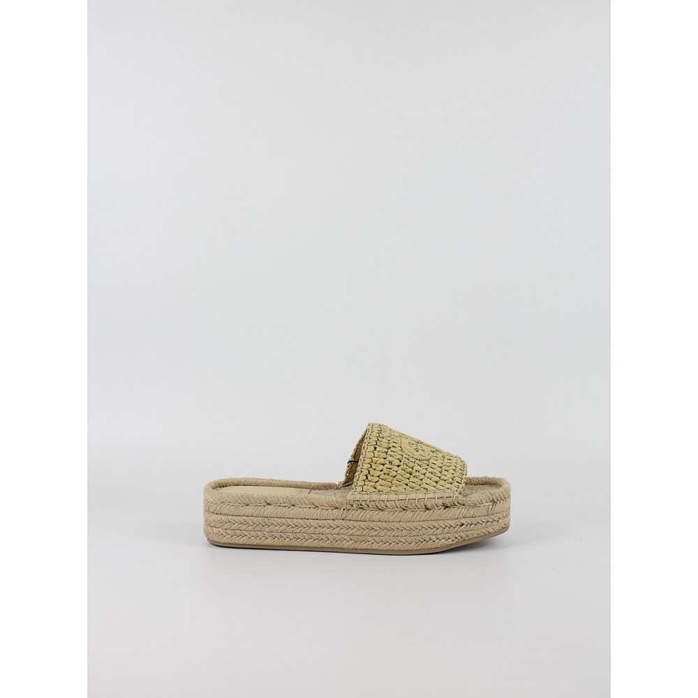 Γυναικεία Σανδάλια Calvin KLein Flatform Espadrille Raffia Mg HW0HW02895-AAM Μπεζ