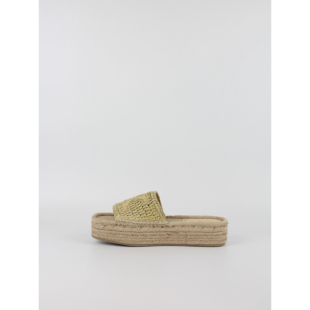 Γυναικεία Σανδάλια Calvin KLein Flatform Espadrille Raffia Mg HW0HW02895-AAM Μπεζ