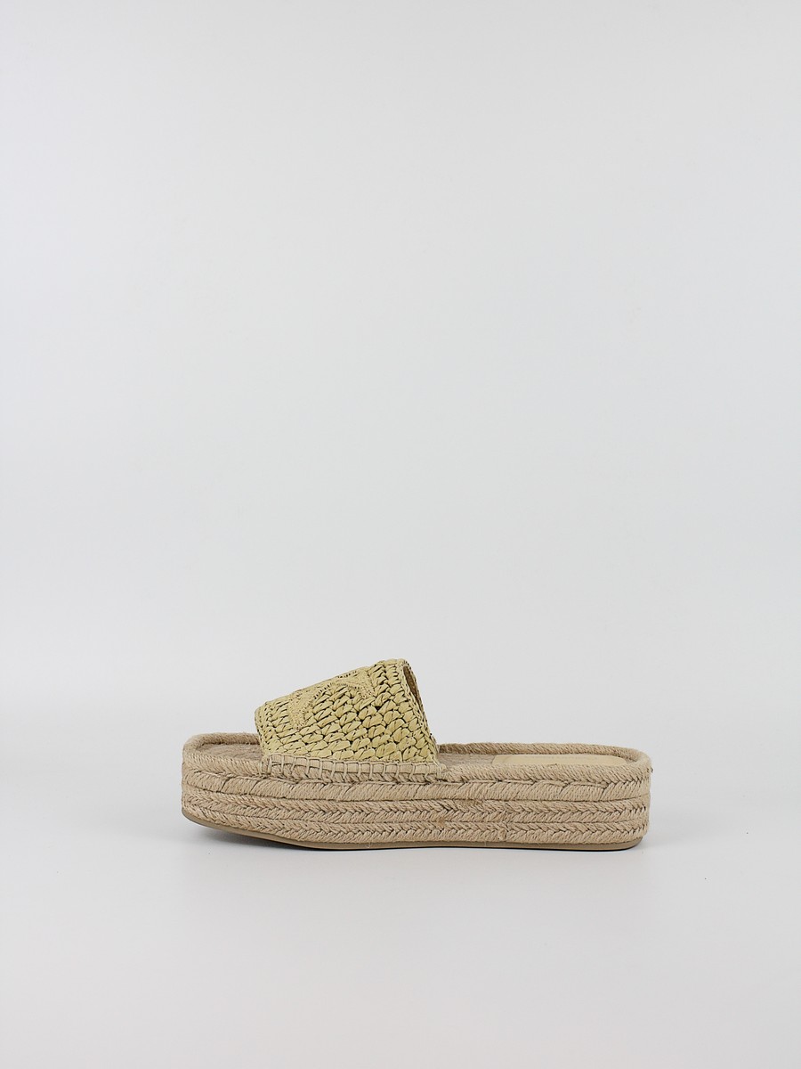 Γυναικεία Σανδάλια Calvin KLein Flatform Espadrille Raffia Mg HW0HW02895-AAM Μπεζ