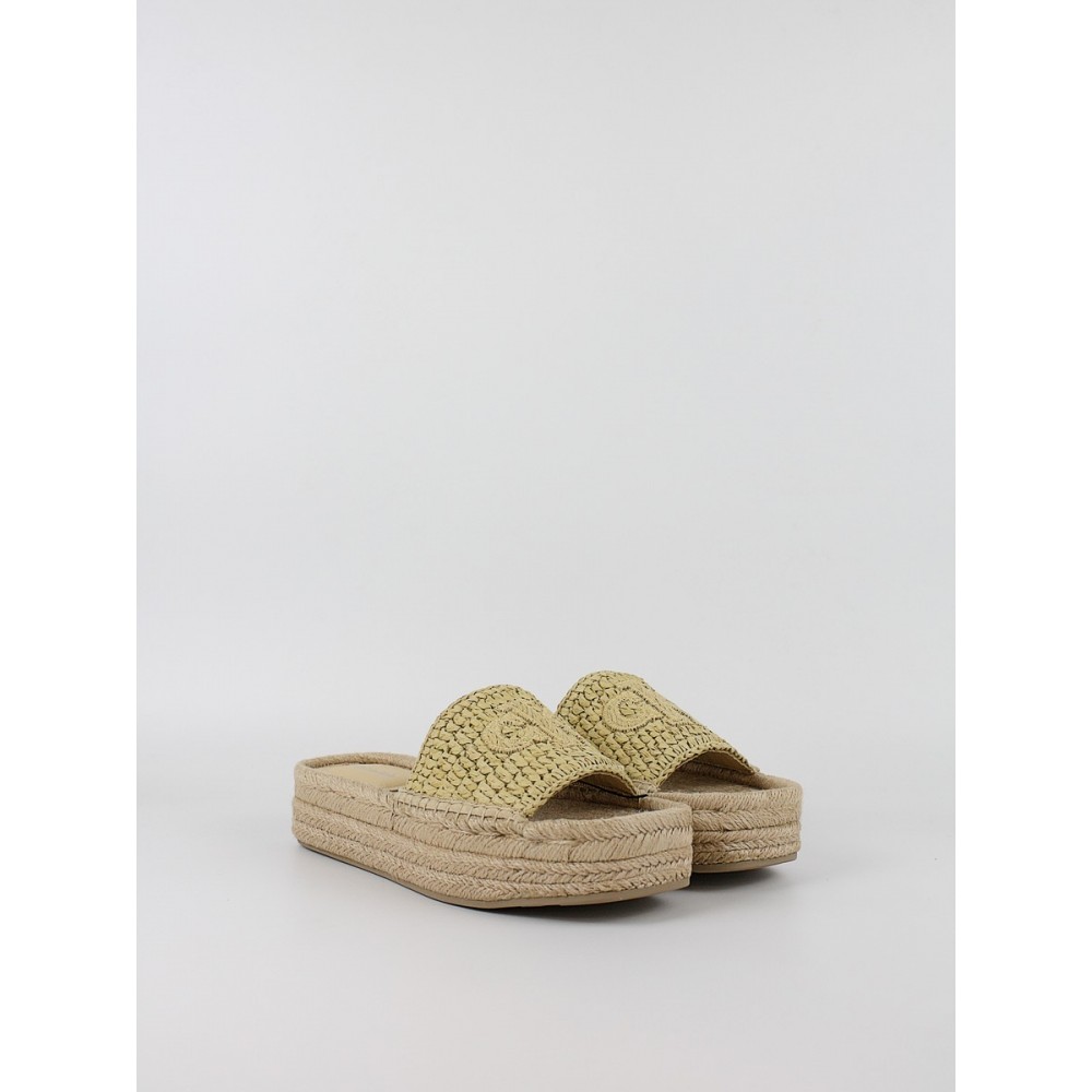 Γυναικεία Σανδάλια Calvin KLein Flatform Espadrille Raffia Mg HW0HW02895-AAM Μπεζ