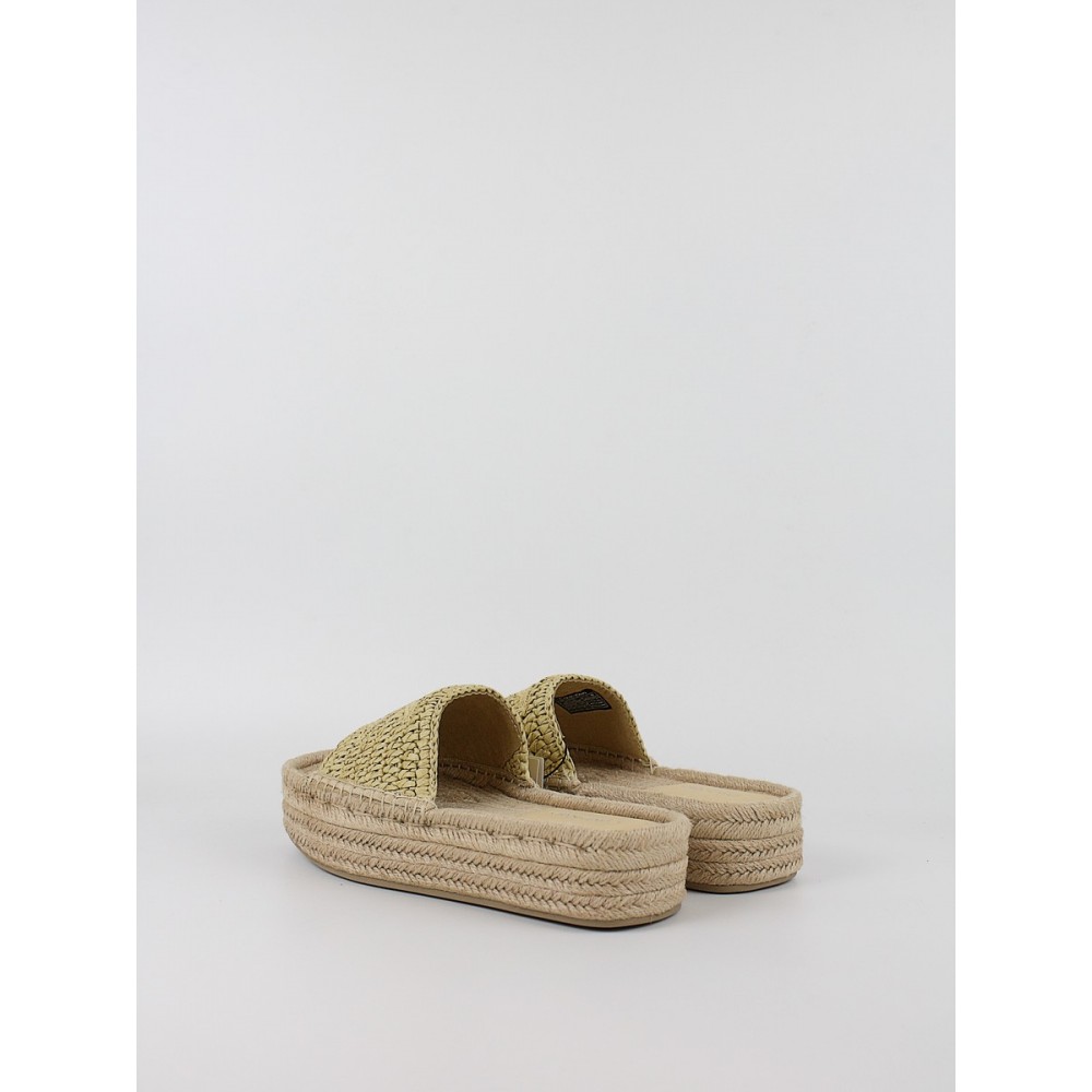 Γυναικεία Σανδάλια Calvin KLein Flatform Espadrille Raffia Mg HW0HW02895-AAM Μπεζ