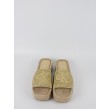 Γυναικεία Σανδάλια Calvin KLein Flatform Espadrille Raffia Mg HW0HW02895-AAM Μπεζ