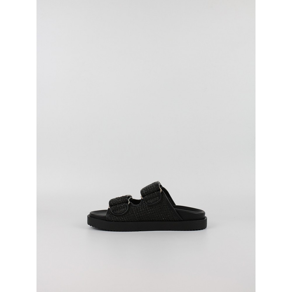 Γυναικεία Mule Tommy Hilfiger Double Strap Raffia Sandal FW0FW09122-BDS Μαύρο