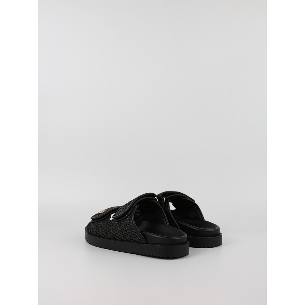 Γυναικεία Mule Tommy Hilfiger Double Strap Raffia Sandal FW0FW09122-BDS Μαύρο
