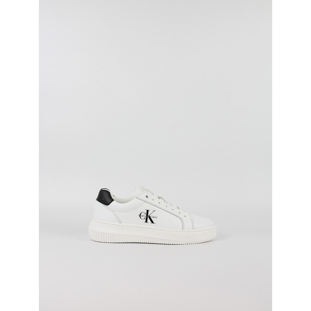Γυναικεία Sneaker Calvin KLein Chunky Cupsole Mono Lth Wn YW0YW01872-01W Ασπρο