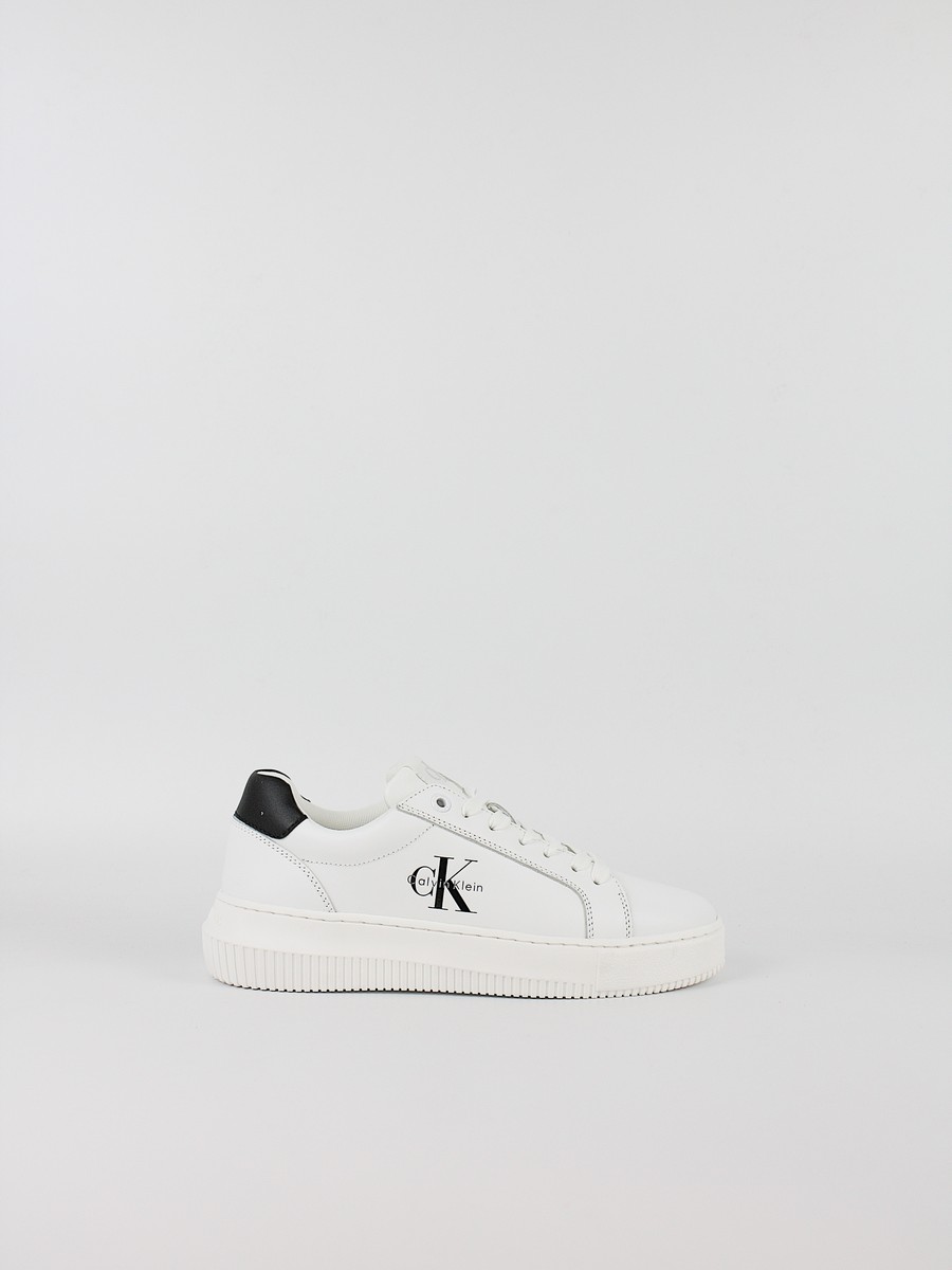 Γυναικεία Sneaker Calvin KLein Chunky Cupsole Mono Lth Wn YW0YW01872-01W Ασπρο