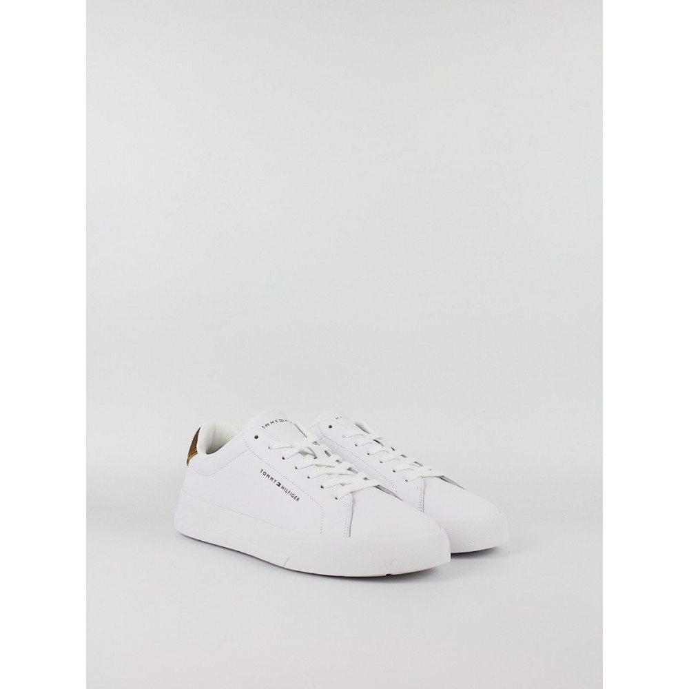 Ανδρικά Sneaker Tommy Hilfiger Th Court Leather Detail Ess FM0FM05367-02R Ασπρο