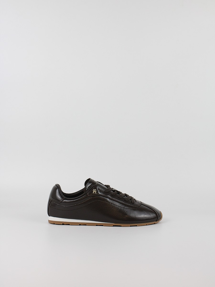 Γυναικεία Sneaker Tommy Hilfiger Bella Sneaker Leather FW0FW09495-BCR Καφέ