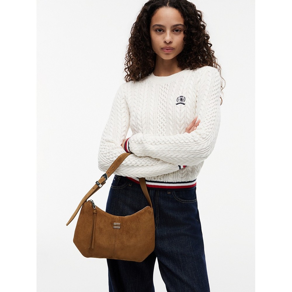 Γυναικεία Τσάντα Tommy Hilfiger Tjw Slouchy Suede Shoulder Bag AW0AW18859-GWS Ταμπά