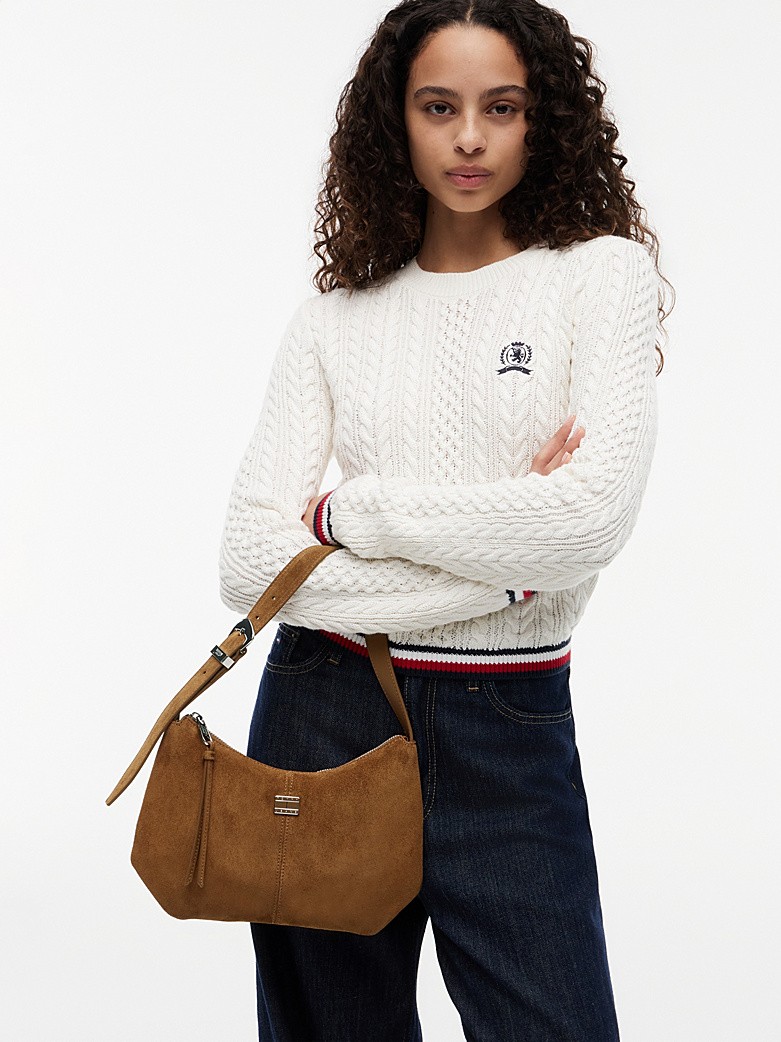 Γυναικεία Τσάντα Tommy Hilfiger Tjw Slouchy Suede Shoulder Bag AW0AW18859-GWS Ταμπά