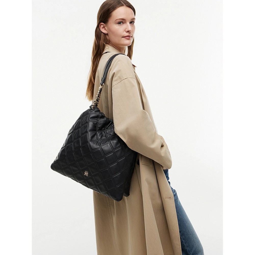 Γυναικεία Τσάντα Tommy Hilfiger Th Feminne Tote AW0AW18719-BDS Μαύρη