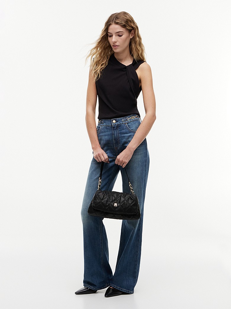 Γυναικεία Τσάντα Tommy Hilfiger Th Feminne Shoulder Bag AW0AW18717-BDS Μαύρη