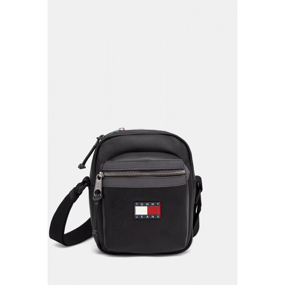 Ανδρικό Τσαντάκι Tommy Hilfiger Tjm Elevated Pu Reporter AM0AM14334-BDS Μαύρο