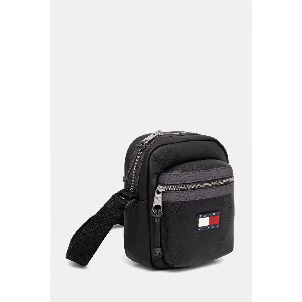 Ανδρικό Τσαντάκι Tommy Hilfiger Tjm Elevated Pu Reporter AM0AM14334-BDS Μαύρο