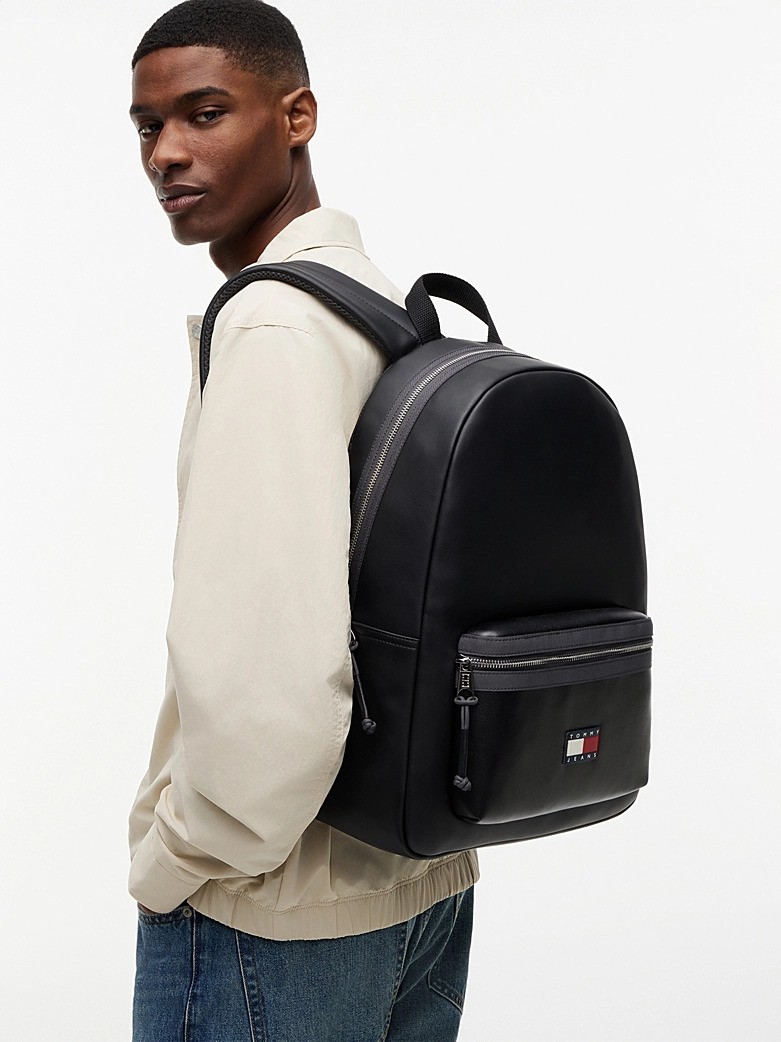 Ανδρικό Σακίδιο Πλάτης Tommy Hilfiger Tjm Elevated Pu Backpack AM0AM14340-BDS Μαύρη