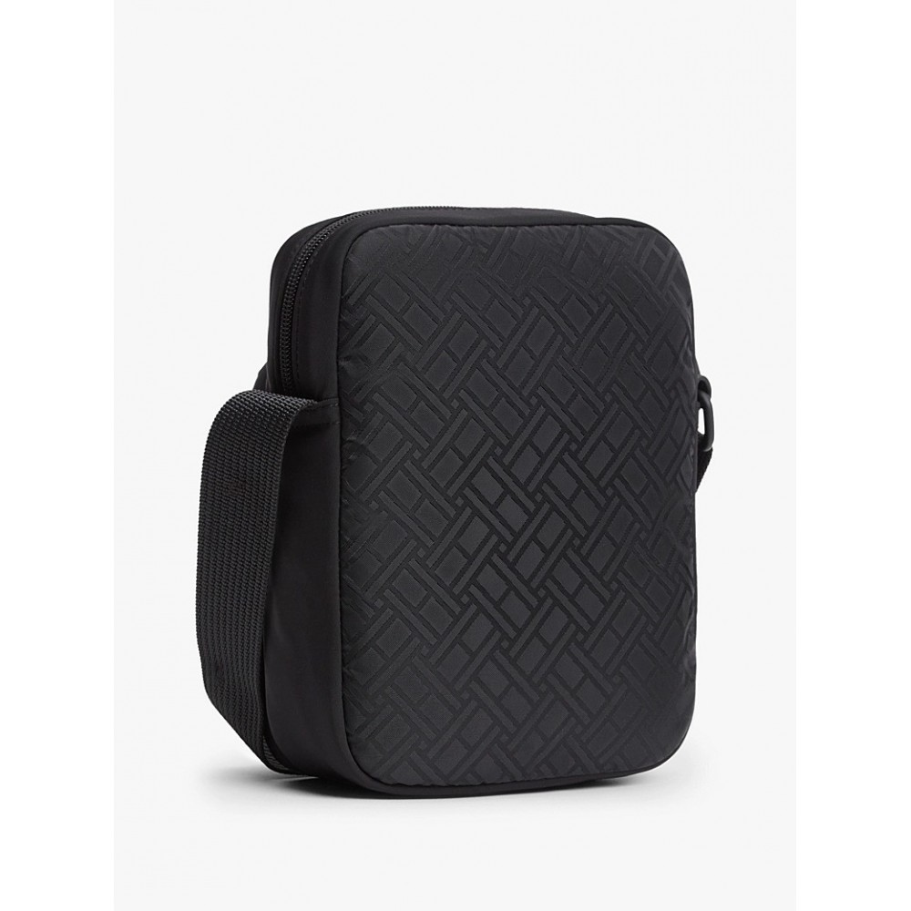 Ανδρικό Τσαντάκι Tommy Hilfiger Th Nylon Jaquard Mini Reporter AM0AM14412-BDS Μαύρο