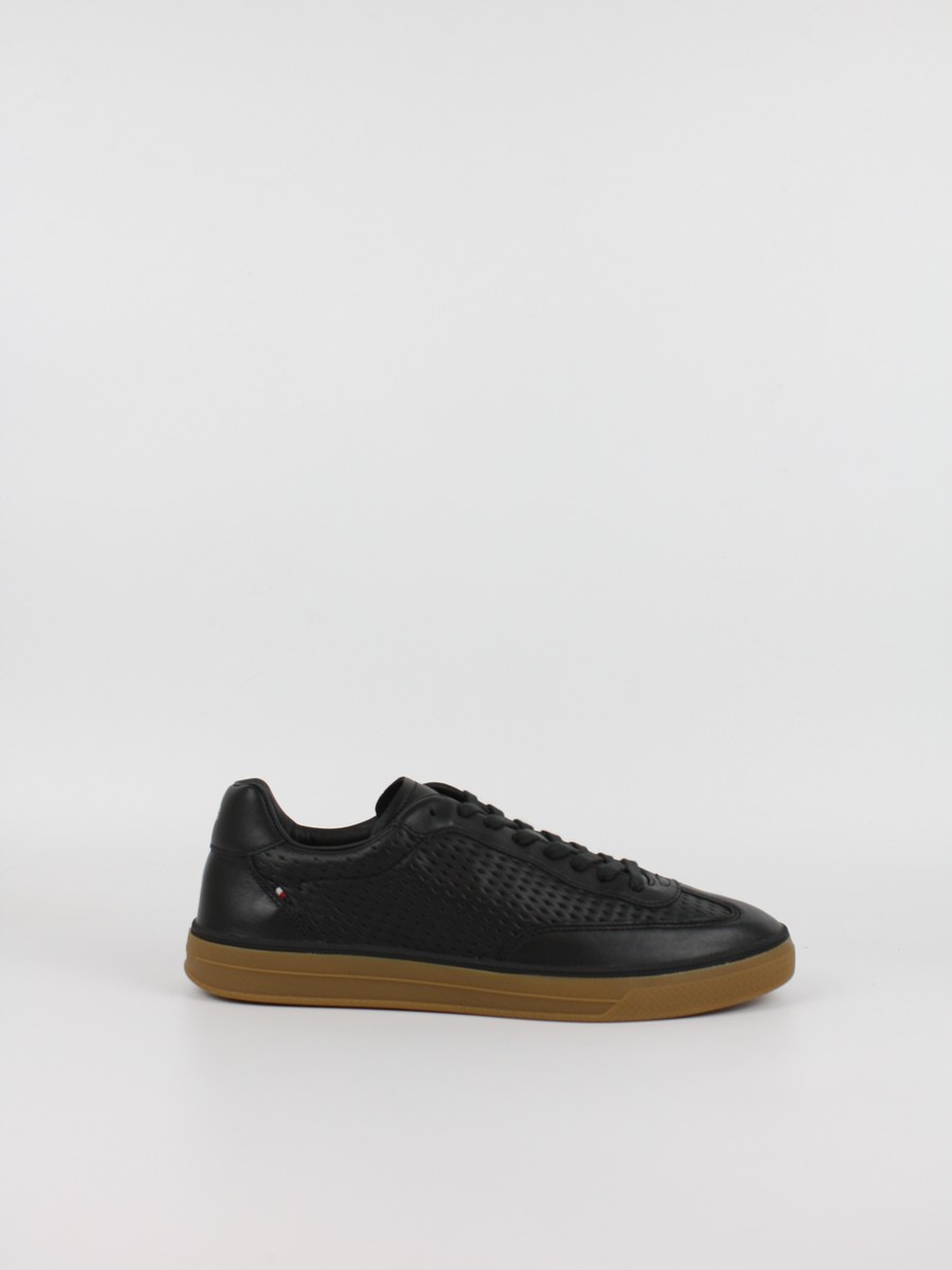 Ανδρικά Sneaker Tommy Hilfiger Th Lo Lux Cut Out Leather FM0FM05926-BDS Μαύρο